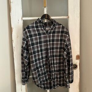 Merona Gray and Red Plaid Shirt